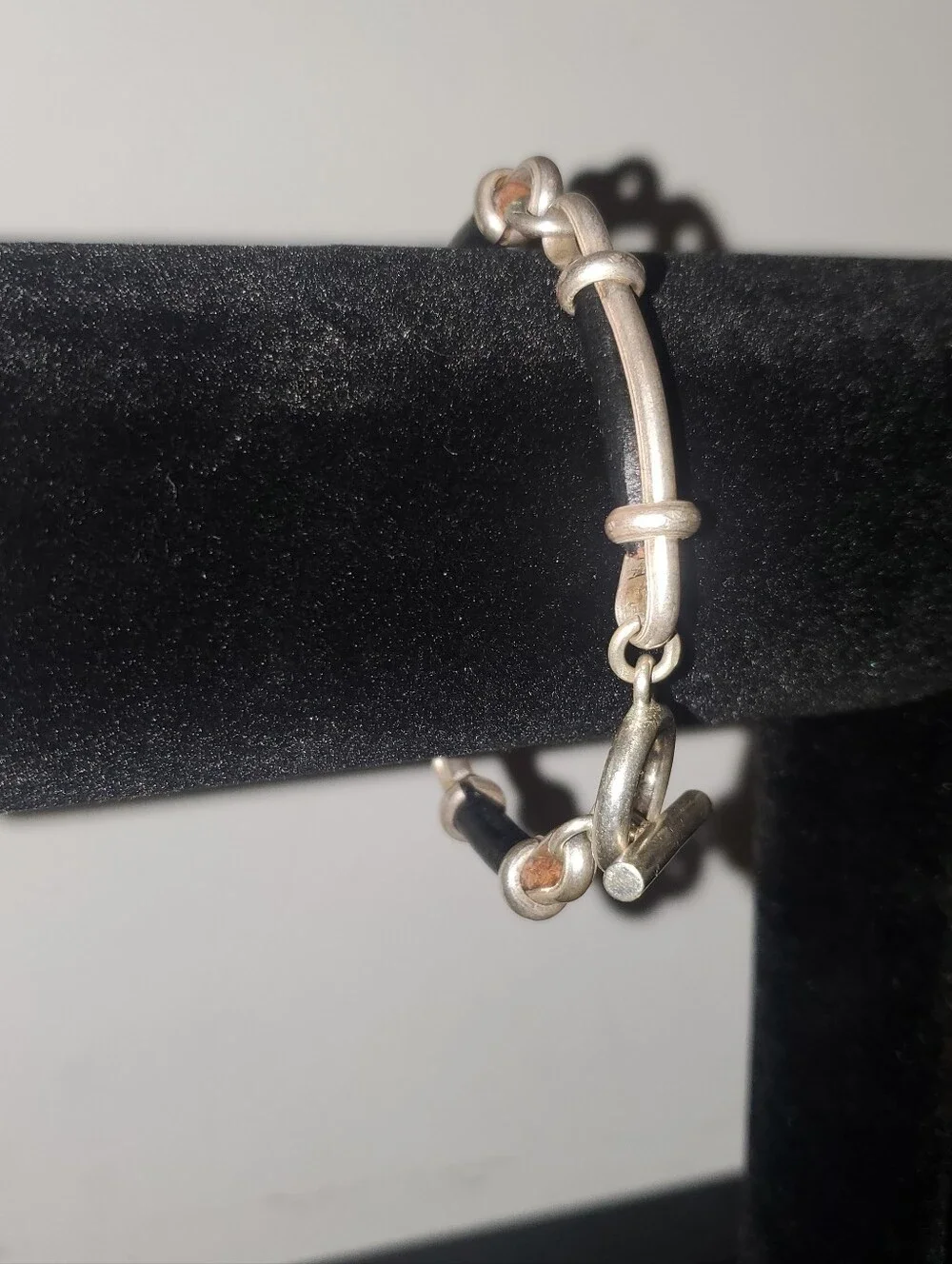 .925 Sterling & Leather 4 Link 8